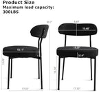 Dining Table and Chair Set 31.5" Black Round Table&2 Boucle Upholstered Chairs for Kitchen Dining Room Small Space 3 Piece Dining Table and Chair Set (Black)