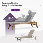 PURPLE LEAF Outdoor Chaise Lounge Chair Wood Grain Aluminum Set of 2, White | 3-Year Color Retention PE Rattan, 2.4" Thickened Aluminum Frame, 16.14" Knee-Friendly Height, French-Inspired Style