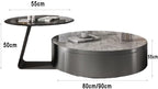 Coffee Tables Rock Slab Coffee Table, Simple Living Room, Italian-Style Small Apartment, Round Side Table, Tea Table Coffee Tables for Living Room(90x90x32cm)