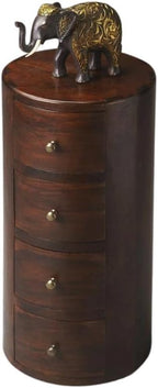Starlight Canyon Home Round End Table with Storage – Wooden Side Table with 4 Drawers, Ideal Storage End Table for Living Room or Bedroom Use