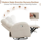 Manual Swivel Rocker Recliner, Small Recliners for Small Spaces