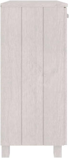 White Wooden Sideboard with 2 Doors, 33.5"x13.8"x31.5" Solid Pine Wood Storage Cabinet, Hamar Accent Buffet Credenza for Living Room, Dining Room and Hallway
