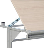 Stand Up Desk Store Adjustable Height and Angle Drafting Table Drawing Desk with Large Surface (Silver Frame/Birch Top, 40" W X 26" D)