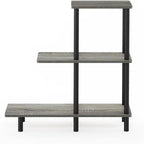 Pemberly Row Turn-N-Tube 3-Tier Engineered Wood Sofa Side Table, 32.64 in Tall, French Oak Gray Finish, Modern Design, Sturdy Storage Shelves, Rounded Corners, Living Room or Office Use