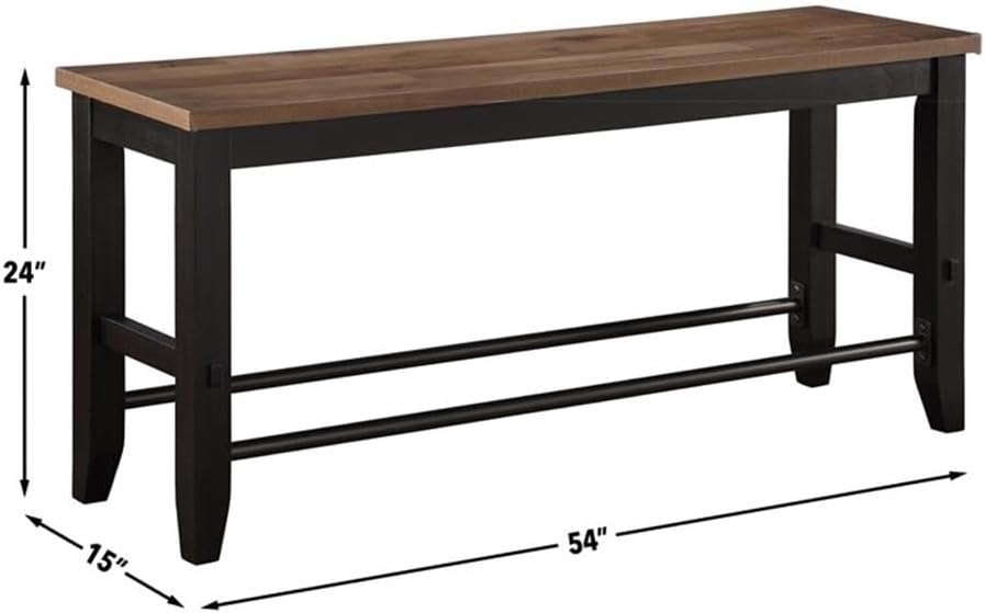 Steve Silver Company Bermuda Counter Bench, Gray