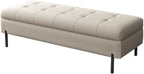 Modern Bedroom Bed Footstool Solid Wood Front Sofa Stool Storage Bedside Entryway(Beige White)