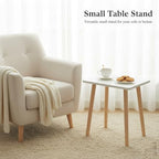 FORAOFUR Small Side Table, Modern Wood Mini Coffee Table, Easy Assembly Compact End Table for Living Room Bedroom Sofa, Minimalist White Accent Furniture for Small Spaces