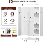 71" Tall Metal Kitchen Pantry Cabinet, Storage Cabinet with Doors | Kitchen Cabinet with 4 Adjustable Shelves, Food Pantry Cabinet, Cupboard for Kitchen,Dining Room, Living Room, Office, School