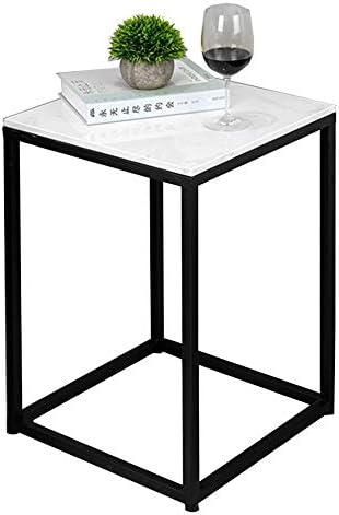 Telephone Table, Marble Side Table Nordic Living Room Square Sofa Corner Table Telephone Table Bedroom Bedside Table Balcony Coffee Table(Color:Black)