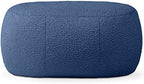 Jaxx Ellis Ottoman Shearling Faux-Lamb Plush Pouf for Modern Interior Design, Oval, Indigo