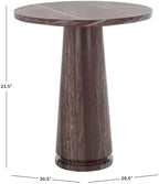 SAFAVIEH Furniture - Valentia Tall Marble Accent Table - Maroon - Marble Top - Glam Stone Pedestal Design - Ideal for Living Room, Entryway, Dining Room, 20.5" W x 20.5" D x 23.5" H (SFV9703E)