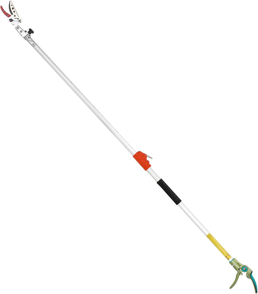 Extendable Tree Cutter, 6.23-10.5 FT Telescopic Pole Pruner, Lightweight Aluminum Handle, Teflon-Coated Blade, Cuts Up to 1/2 Inch, Ideal for Fruit Picking & Tree Branch Cutting | LFX118
