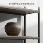 SICOTAS Book Shelf Fluted Bookshelf Cabinet -75" Tall Bookcase