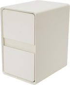 Modern Bedside Table, Minimalist Nightstand Small Narrow Side Table with 2 Drawers for Bedroom Living Room Small Space White