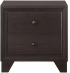 Nightstand with 2 Drawers in Espresso Finish,for Small Spaces