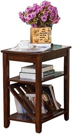Telephone Table, American-Style,Telephone Table/Magazine Table,Sofa/Chair Side End Table,for Small Space,Corner Multi-Function Small Table(Color:Brown,Size:20.0714.1724.4