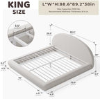 RECCI AirFrame Half-Moon Upholstered King Platform Bed Frame