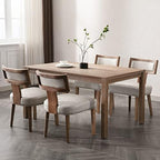 RIVOVA Mid Century Modern Dining Chairs Set of 4, Farmhouse Dining Chairs with Nailhead Trim, Faux Leather Upholstered Dining Room Chairs Kitchen Chairs with Wood Legs, Grey