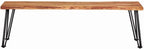Coaster Home Furnishings - Sherman - 60-Inch Live Edge Acacia Wood Dining Bench - Industrial Modern Design with Hairpin Metal Legs - Dining Room, Kitchen, Entryway - Natural Acacia & Black - 190913