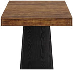 Tribesigns Square Dining Table for 4, 31.5" Farmhouse Small Kitchen Table | Wooden Dinner Table with 3.93" Thick Top & Sturdy Pedestal, Fits for Dining Room, Small Space, Apartment, Dark Brown & Black