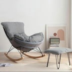 Comfortable Reclining Rocking Chair with Ottoman, Ergonomic High Lazy Sofa for Bedroom, Living Room, Balcony