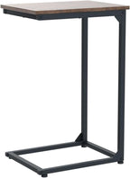 AMHANCIBLE C Shaped End Table Set of 2, Couch Side Table that Slide Under Sofa, Narrow Small Space TV Trays for Living Room, Bedroom, Rustic Brown HET02CBR