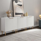 SICOTAS 57"W Modern Sideboard Buffet Cabinet with Adjustable Shelves, White