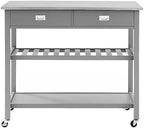 Crosley Furniture Chloe Rolling Kitchen Island | Storage Cart, Microwave Stand, Wine Rack, Gray
