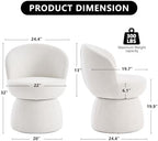 Kidol & Shellder Swivel Accent Chair Set of 4 Modern Comfy Swivel Barrel Dining Chair Upholstered Armchair Single Sofa Side Chairs for Dining Room Living Room Bedroom White