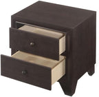 Nightstand with 2 Drawers in Espresso Finish,for Small Spaces
