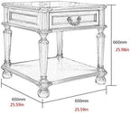Telephone Table, Living Room Solid Wood Sofa Side Table,American Telephone Side Table,European Style Simple Retro Tea Table,Bedside Table with Drawers (