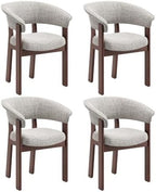 COLAMY Fully Assembled Upholstered Dining Chair Set of 4,Solid Red Oak Wood Kitchen Side Chair, No Assembly Required Modern Farmhouse Dining Room Accent Seating, Single Pack,4 Boxes