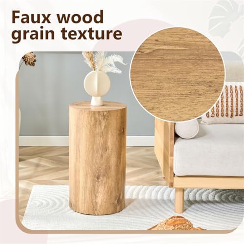 Round Side Table, End Table Living Room Table, Sofa Couch Bedside Table, Nightstand for Small Spaces, No Assembly Required - Ready to Use