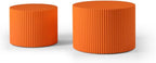 Nesting Table Set of 2, MDF Coffee Table Set for Living Room/Leisure Area (Orange + MDF)
