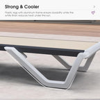 PURPLE LEAF Lounge Chair Outdoor Set of 2 w/Armrest & 1 Table, Khaki | Easy Assembly, Rustproof, A matching side table keeps cold drinks, phones, and sunglasses within easy reach while lounging