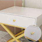 Telephone Table, Bedside Table with 1 Drawer Storage Rack Living Room Sofa Side Table Telephone Table L40W41.5H59CM(White