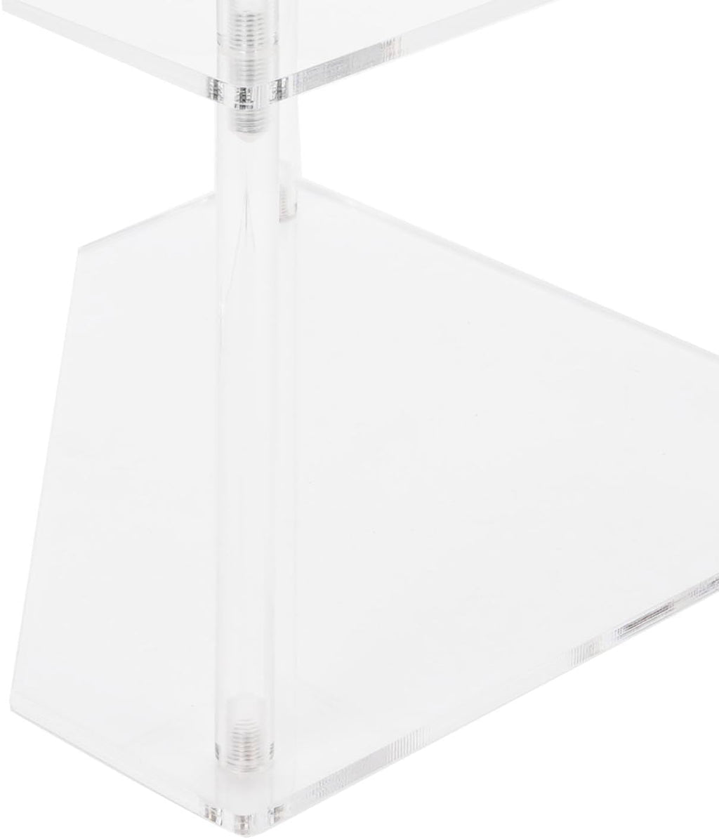 Yosoo Acrylic Corner Table, Small 3 Tier Triangular End Table, Transparent & Stable, Easy to Install, Suitable for Living Room, Bedroom, Study Arrangement