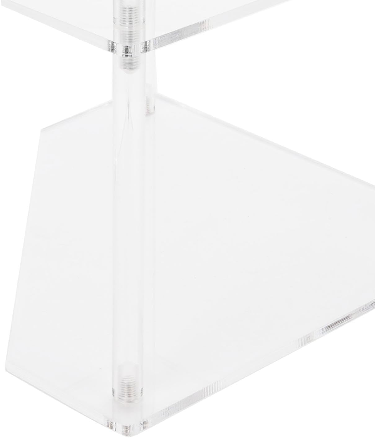 Yosoo Acrylic Corner Table, Small 3 Tier Triangular End Table, Transparent & Stable, Easy to Install, Suitable for Living Room, Bedroom, Study Arrangement