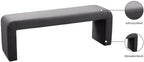 Meridian Furniture Minimalist Collection Modern | Contemporary Velvet Upholstered Bench, 53" W x 14.75" D x 18.25" H, Grey