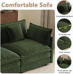 mikibama Modular Sectional Sofa, 70.8 Inch L Shaped Couch Set for Living Room, Loveseat Comfy Cloud Couches with Movable Ottoman, DIY Combination, Chenille, Evergreen