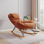 Leisure Single Sofa Rocker, Upgraded Breathable Glider with Removable Washable Seat Pad, Accent Chair for Bedroom Living Room & Small Space, Brown