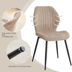 Round Dining Table Set for 4, Kitchen Table and Chairs | Wooden Cross Base, Boucle Fabric Chair, for Apartment