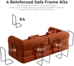 79" Convertible Sofa Bed, Couches for Living Room | Orange | Corduroy Futon Sofa Bed with Pocket Springs, Modular Sleeper Couch in a Box, No Assembly