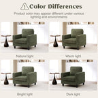 Comfy Accent Chairs for Living Room, Mid Century Modern Upholstered Living Room Chair, Chenille Reading Armchair for Apartment, Waiting Room, Office, Green