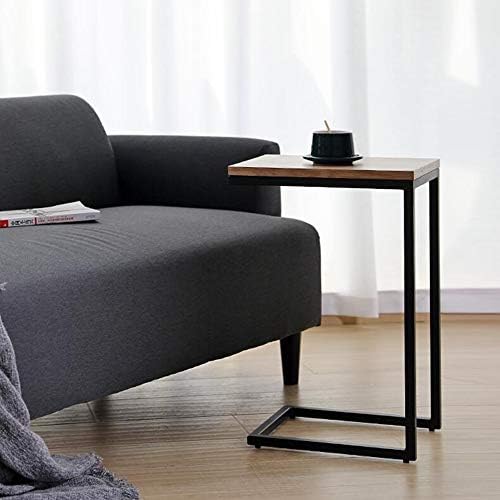Telephone Table, C-Shaped Sofa Side Table,Nightstand,Living Room Telephone Tables,Coffee Laptop (Color:Wood,Size:15.7411.8123.62in)
