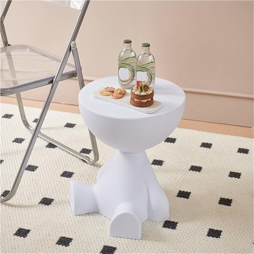 Side Table, Bedside Table with Storage, Round End Table, Balcony Table, Suitable for Bedroom, Living Room, Leisure Room(Red)