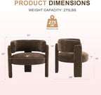 Modern Accent Barrel Chair,Mid Century Single Armchair with Curved Backrest Upholstered Side Reading Chair with 3 Legs Comfy Sherpa Chair for Bedroom Home Office Living Room (Brown)