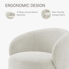 KISLOT Swivel Accent Chair Round Barrel Armchair Upholstered Performance Fabric for Living Room Bedroom Reading Waitingroom,2 PCS,Cream