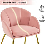 Yaheetech Flower Shape Vanity Chair with Petal Armrests, Pink