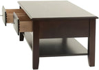 4pc Occasional Tables Set Living Room Coffee and Console Table 2X End Tables Wooden Classic Drawers Open Storage Shelf Base